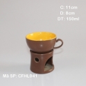 Bộ tách cà phê & bếp đun cà phê men nâu