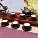 Bộ ấm chén tử sa chóp thư pháp chữ Tâm 