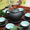 Bộ ấm chén tử sa quả hồng xanh chỉ