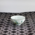 Bát mắm bằng sứ Chuồn xanh chỉ xanh vẽ tay (Trắng)