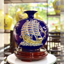 bình hút lộc vẽ vàng mã đáo thành công - mệnh thủy - mệnh mộc