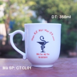 Cốc sứ chóp lửa cao cấp in logo quà tặng tri ân (Trắng) Cốc sứ chóp lửa cao cấp in logo quà tặng tri ân (Trắng)