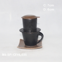 Bộ phin, tach quai xoắn kèm đĩa kê lòng gốm (Đen) Bộ phin, tach quai xoắn kèm đĩa kê lòng gốm (Đen)