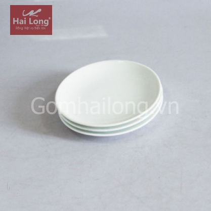 Bộ 03 đĩa sứ một lá phi 16cm (Trắng)
