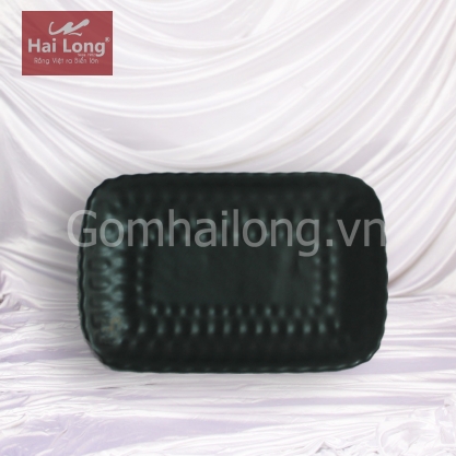 Khay chữ nhật lượn mát đen cỡ số 1