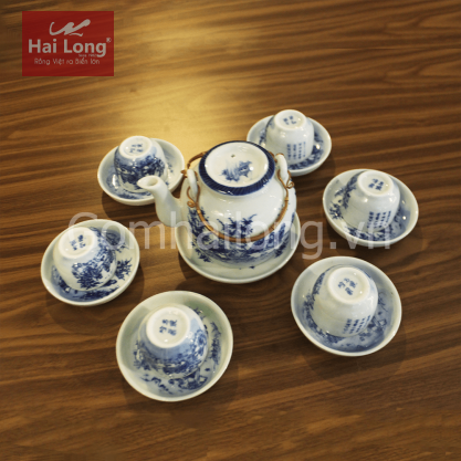 ấm chén pha trà gốm sứ Hải Long Bát Tràng