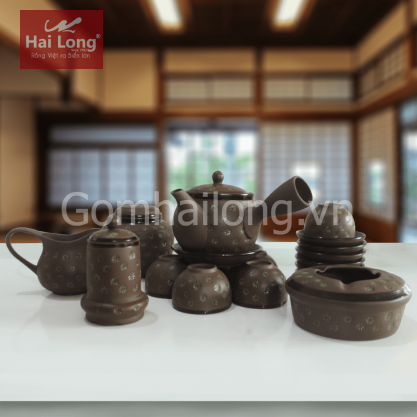 ấm trà tử sa gốm sứ Hải Long Bát Tràng