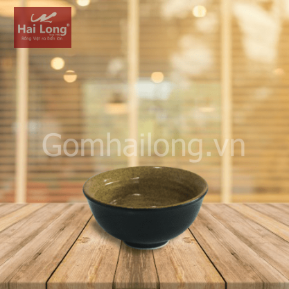 Bát mắm bé đen lòng gốm 