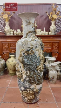 lộc bình men rạn đắp nồi vinh hoa phú quý