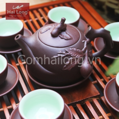 Bộ ấm chén tử sa trường thọ S1