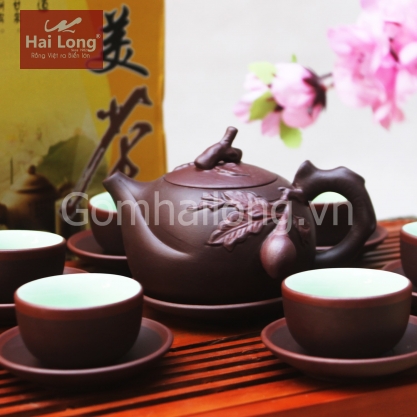 Bộ ấm chén tử sa trường thọ S1
