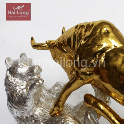 tượng trâu bằng gốm sứ dát vàng_5
